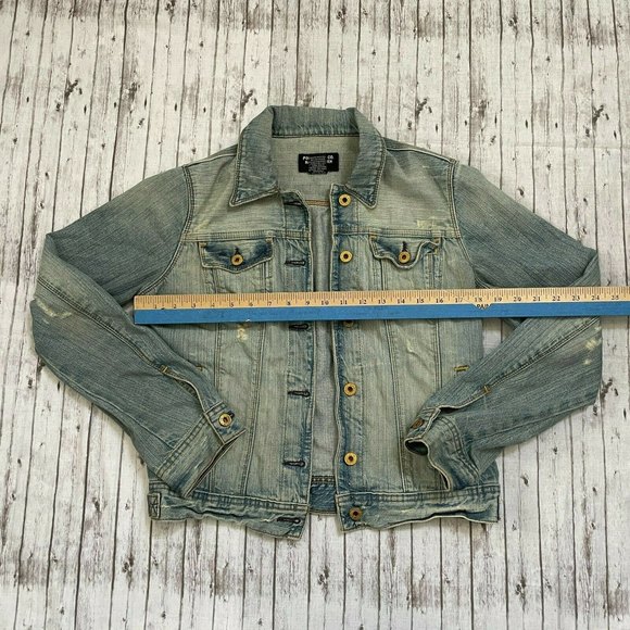 Vintage Polo Jean Jacket Ralph Lauren Lydia Cotton Denim Sz Medium M Distressed - Picture 3 of 6